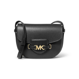 Bolsa Michael Kors Reed Small Saddle Crossbody – Couro Pebbled Preto, Original