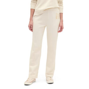 Calça Feminina GAP Logo Pull‑On Slim Sweatpants – Cor Tan Chino – Tamanho M – Fleece Premium – Slim Fit