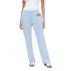 Calça Feminina GAP Logo Straight Sweatpants – Light Blue (Azul Claro) – Tamanho G – Fleece Premium – Modelagem Reta