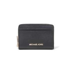 Carteira Compacta com Zíper e Porta‑Cartões Michael Kors – Jet Set Travel Card Case Leather Black (Preta)