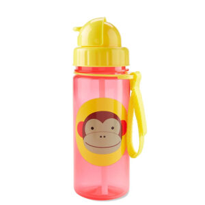 Garrafinha Infantil com Canudo - Skip Hop Zoo Straw Bottle Macaquinho (390 ml)