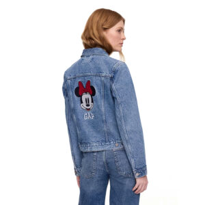 Jaqueta Jeans Feminina GAP × Disney Minnie Mouse Icon – Denim Premium – Tamanho M – Edição Especial