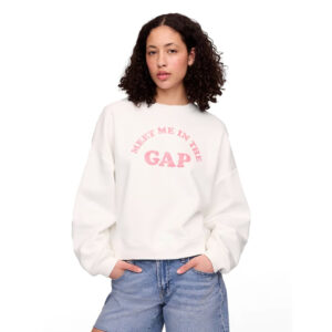 Moletom Feminino GAP Oversized Graphic Sweatshirt – Tamanho M – Fleece Macio – Modelagem Ampla