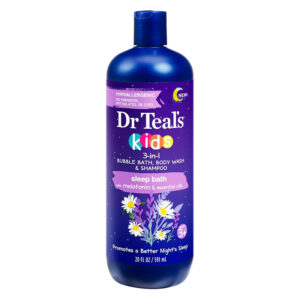 Shampoo Infantil 3 em 1 com Melatonina Dr Teal’s Kids Sleep Bath – Espuma, Sabonete Líquido & Shampoo (591 ml)