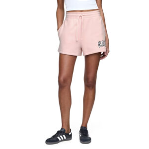 Short Feminino GAP Logo Shorts Rosa Claro – Fleece Macio – Cintura Ajustável – Tamanho G – Original