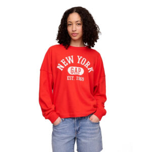 Moletom Feminino GAP Graphic – Tecido Leve – Oversized – Tamanho P – Original