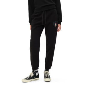 Calça Feminina GAP × Disney Minnie Mouse Logo Joggers Preta – Tamanho G – Fleece Premium – Edição Especial