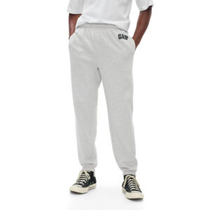 Calça Masculina GAP Logo Joggers – Original – Fleece Premium – Cor Light Heather Gray – Tamanho G
